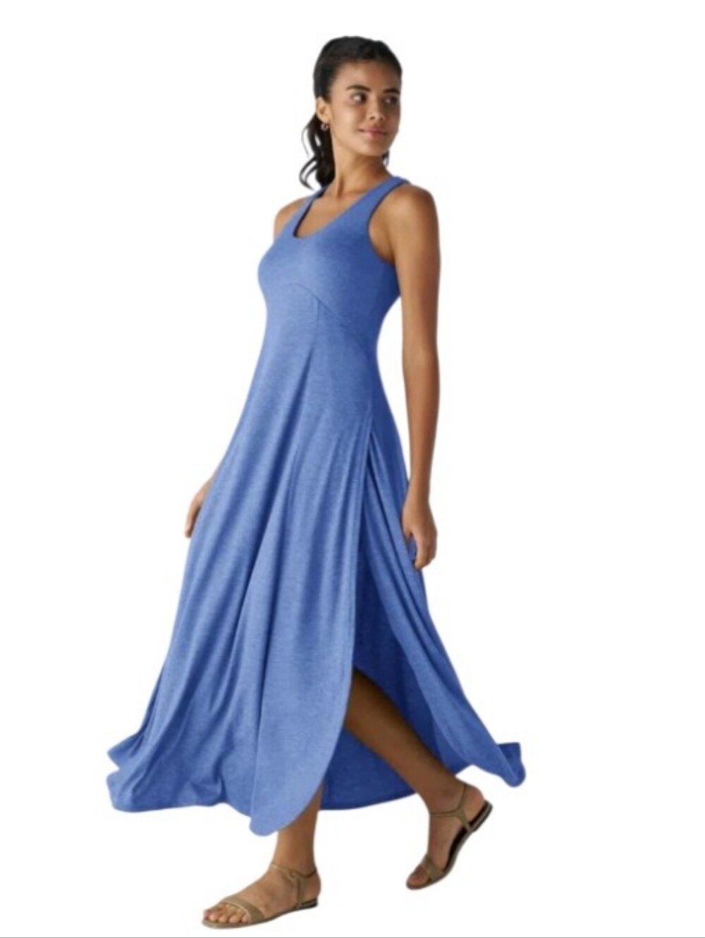 Halara U Neck Flowy Casual Tank Dress Sz.S Sky Blue